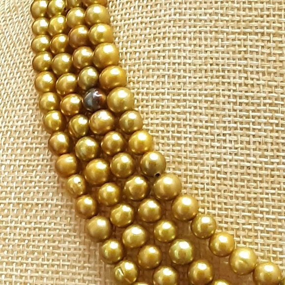 Vintage Sterling Four Strand Cultured Freshwater Pearl Necklace - Picture 2 of 12